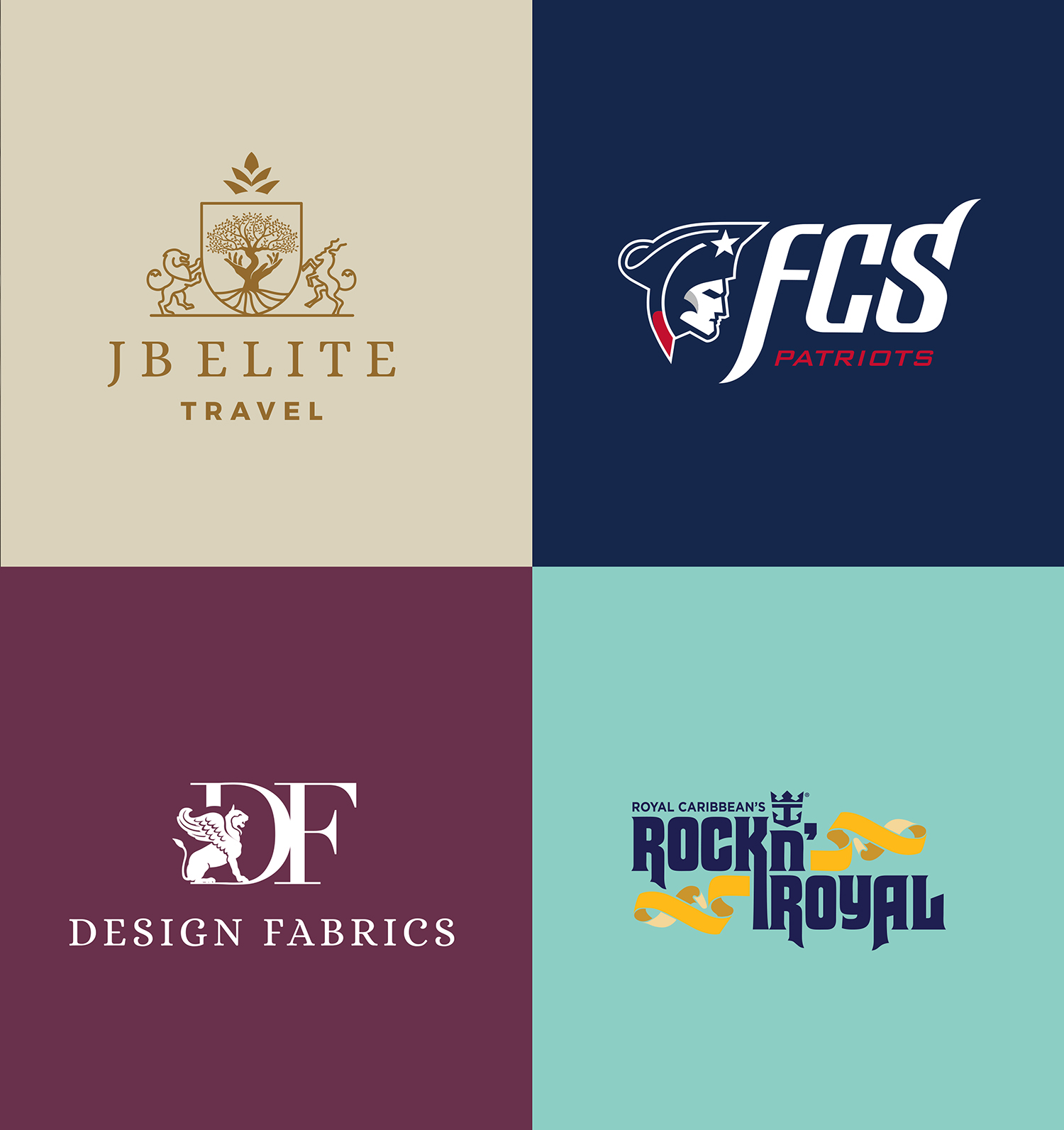 Collage of custom logo designs by Daisho Creative